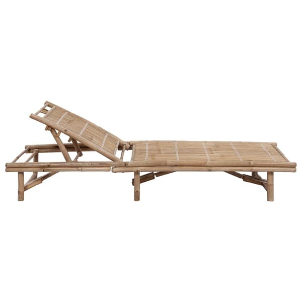 vidaXL Solsäng med dyna bambu Röd