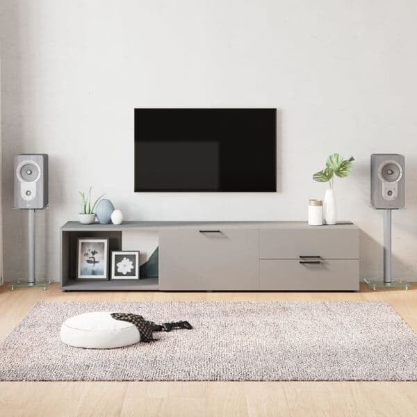vidaXL Högtalarstativ 2 st härdat glas 1-pelardesign silver Silver