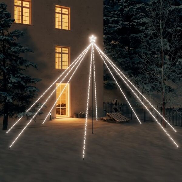 vidaXL LED julgran inomhus/utomhus 800 LEDs kallvit 5 m Vit