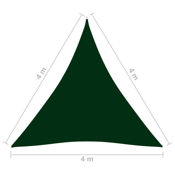 vidaXL Solsegel oxfordtyg trekantigt 4x4x4 m mörkgrön Grön