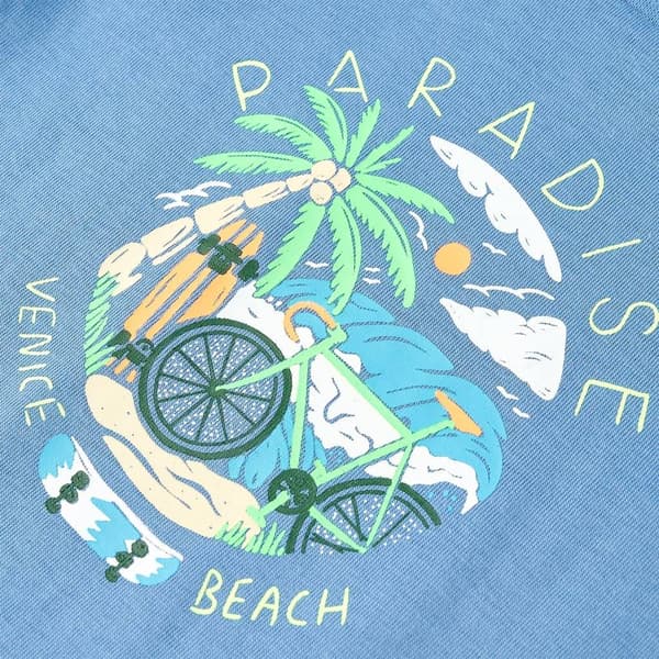 vidaXL T-shirt för barn mellanblå 116 Blå