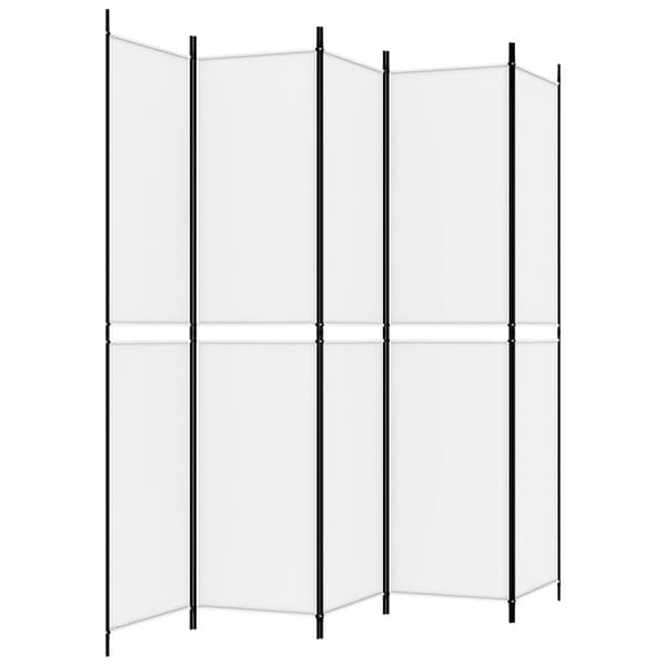 vidaXL Rumsavdelare 5 paneler vit 250x220 cm tyg Vit
