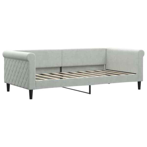 vidaXL Dagbädd med madrass ljusgrå 90x190 cm sammet Grå
