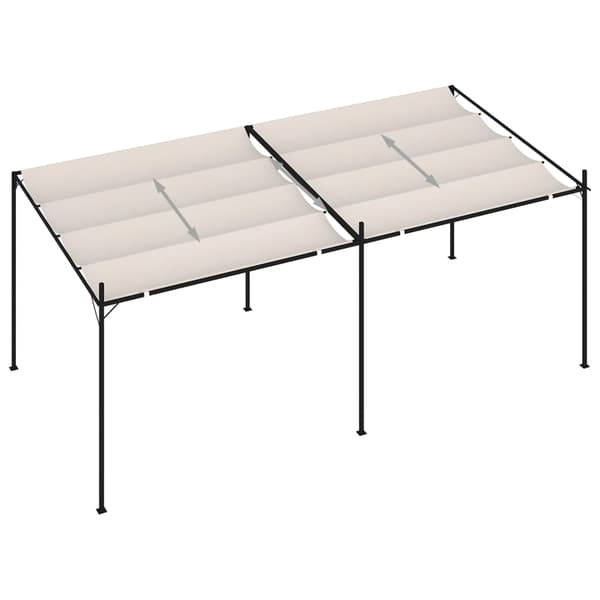 vidaXL Paviljong med infällbart tak 600x300x233 cm gräddvit Creme