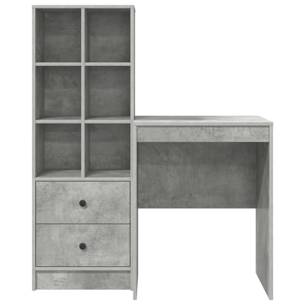 vidaXL Skrivbord Betonggrå 105,5 x 50 x 127 cm 2 st Grå