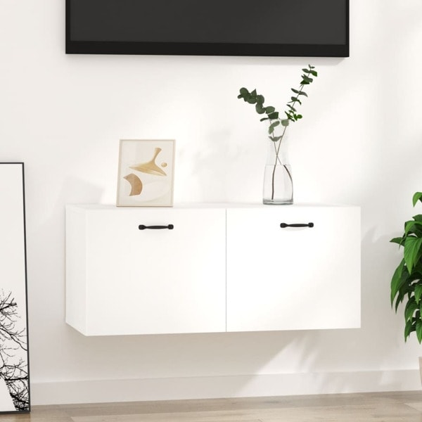 vidaXL Väggskåp vit högglans 80x36,5x35 cm konstruerat trä Vit
