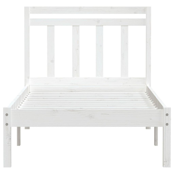 vidaXL Sängram vit massiv furu 90x200 cm Vit