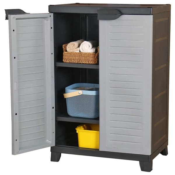 vidaXL Plastskåp 65x45x97 cm grå
