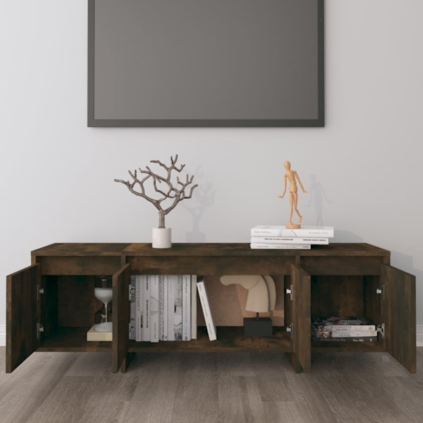 vidaXL Tv-bänk rökfärgad ek 120x30x40,5 cm konstruerat trä Brun