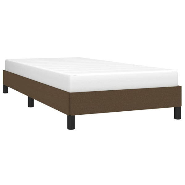 vidaXL Sängram mörkbrun 90x190 cm tyg Brun