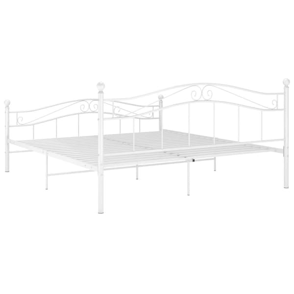 vidaXL Sängram vit metall 200x200 cm Vit