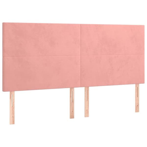 vidaXL Ramsäng med madrass rosa 180x200 cm sammet Rosa