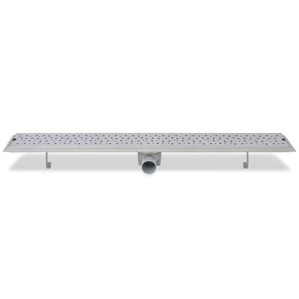 vidaXL Avlång golvbrunn 2 st bubblor rostfritt stål 930x140 mm