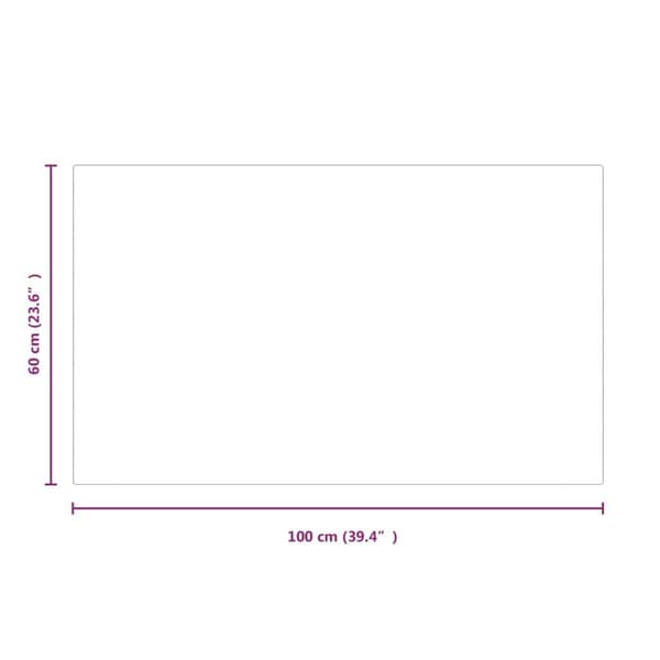 vidaXL Glasskiva för öppen spis rektangulär 100x60 cm