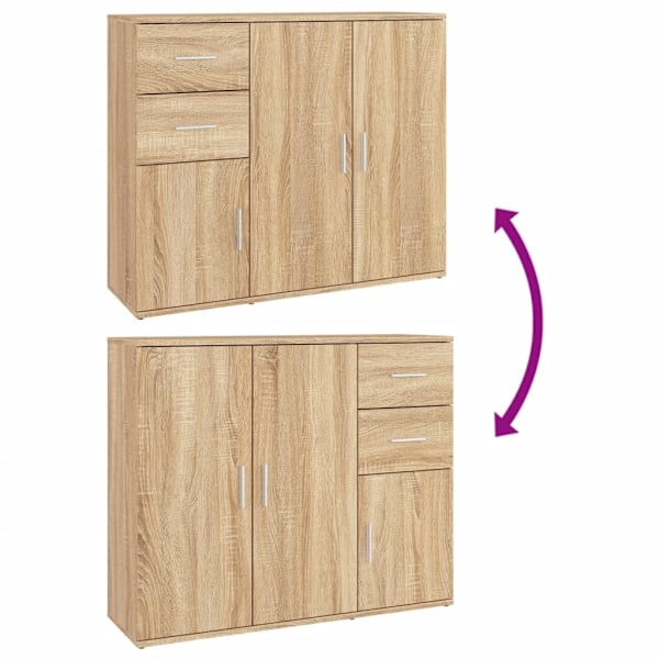vidaXL Skänk sonoma-ek 91x29,5x75 cm konstruerat trä Brun