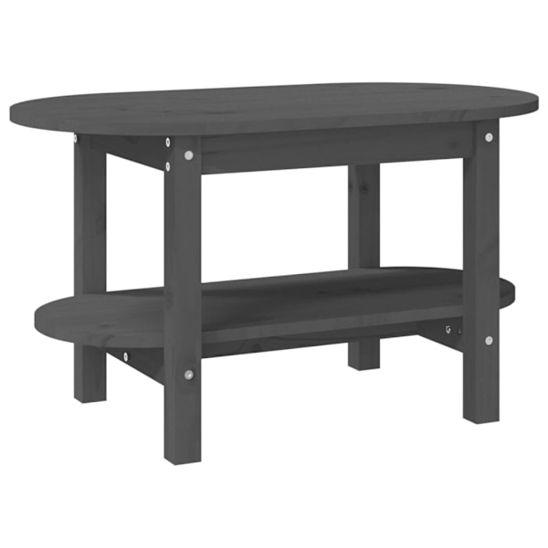 vidaXL Soffbord grå 80x45x45 cm massiv furu Grå