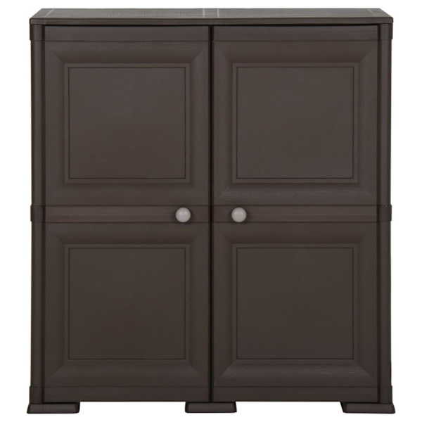 vidaXL Plastskåp 79x43x85,5 cm träimitation brun Brun