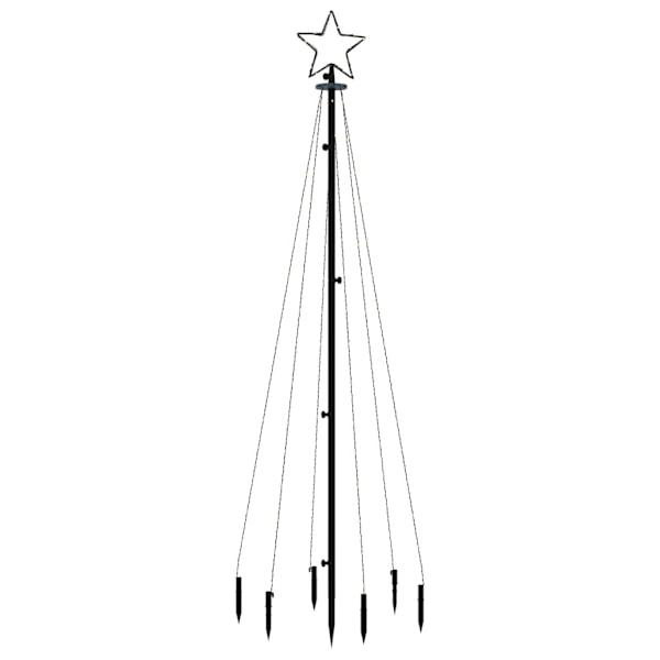 vidaXL Julgran med markspett 108 kallvita lysdioder 180 cm Vit