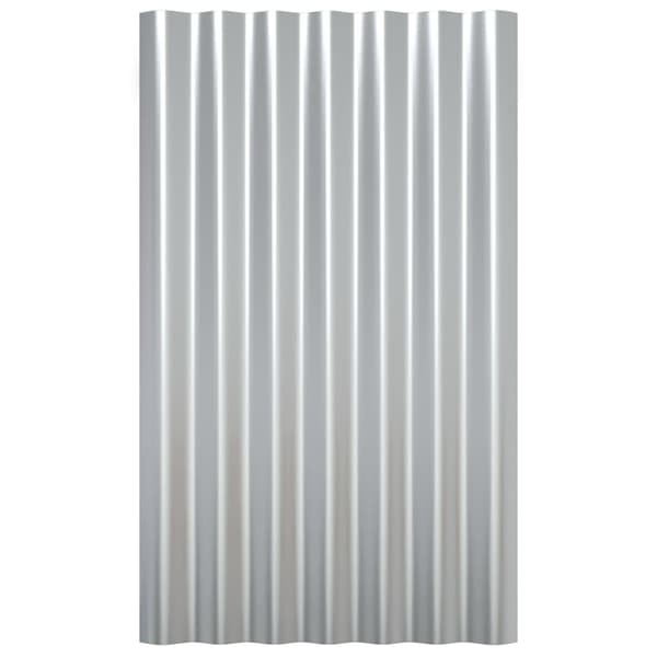 vidaXL Takplåt 36 st pulverlackerat stål silver 60x36 cm Silver