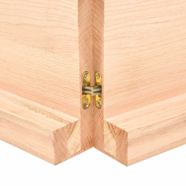 vidaXL Bänkskiva för badrum 140x60x(2-6) cm obehandlat massivt trä Brun
