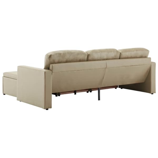 vidaXL Bäddsoffa modulär 3-sits cappuccino konstläder Brun