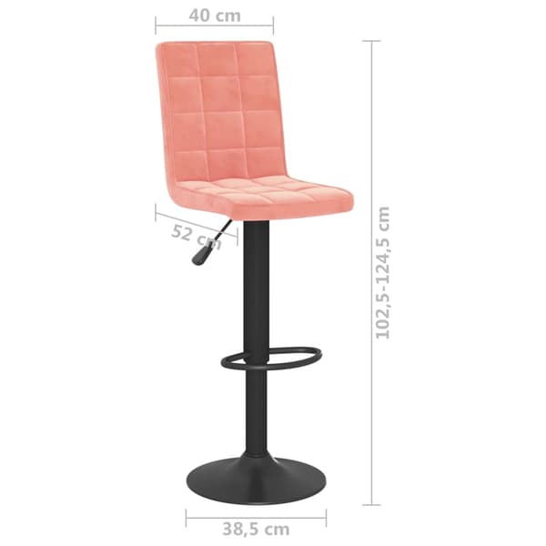 vidaXL Barstolar 2 st rosa sammet Rosa