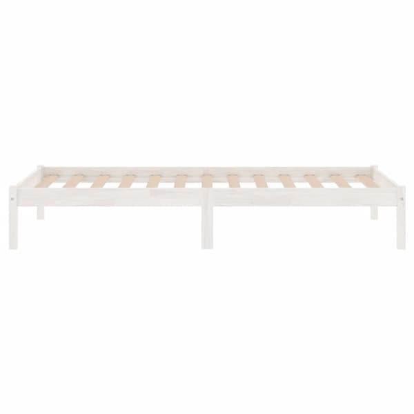 vidaXL Sängram vit massivt trä 75x190 cm Vit