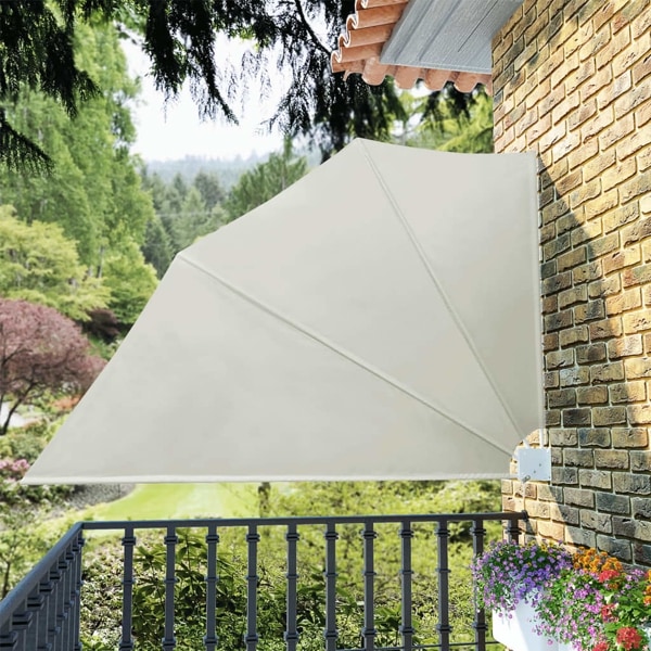vidaXL Vindskydd för altan hopfällbar 160 x 240 cm Krämfärg Creme