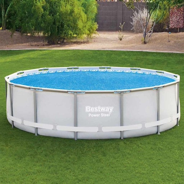 Bestway Soldrivet poolöverdrag Flowclear 427 cm Blå