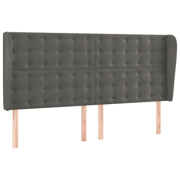 vidaXL Ramsäng med madrass & LED mörkgrå 180x200 cm sammet Grå