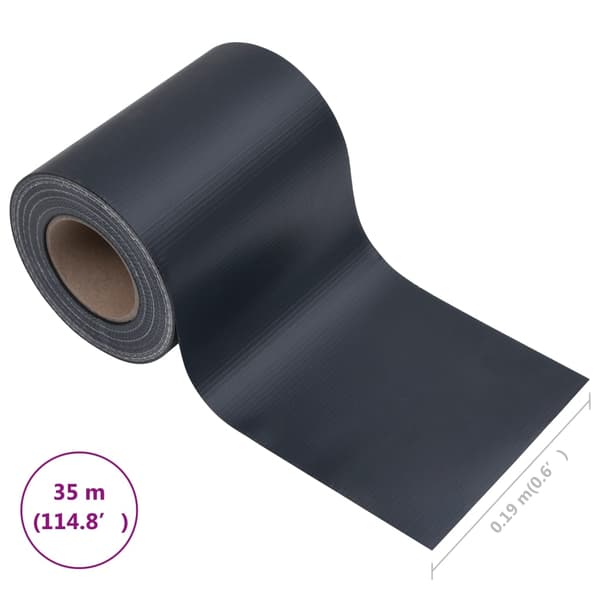 vidaXL Insynsskyddslist PVC 35x0,19 m matt mörkgrå grå