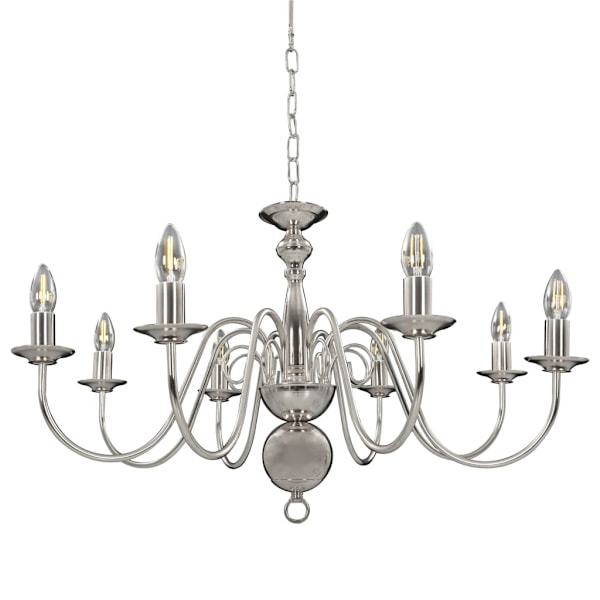vidaXL Takkrona silver 8 x E14-glödlampor Silver