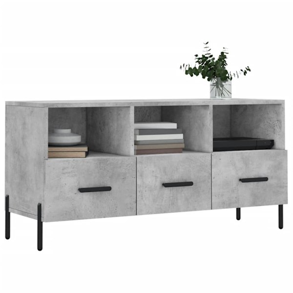 vidaXL Tv-bänk betonggrå 102x36x50 cm konstruerat trä Grå