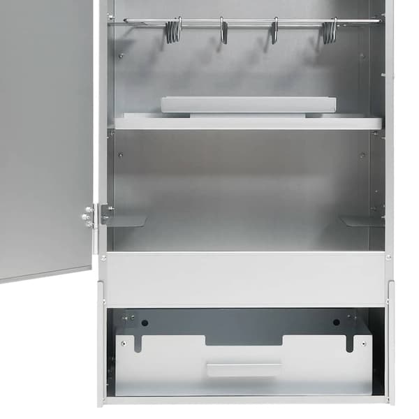 vidaXL Röktunna och grill med träflis 44,5x29x83 cm galvaniserat stål Silver