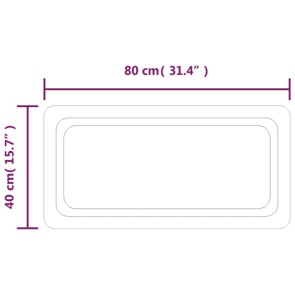 vidaXL Badrumsspegel LED 40x80 cm Transparent