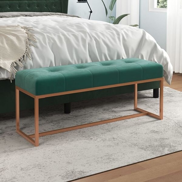 vidaXL Bänk mörkgrön 110x36x45 cm sammet Grön