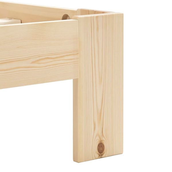 vidaXL Sängram massiv furu 90x200 cm Brun