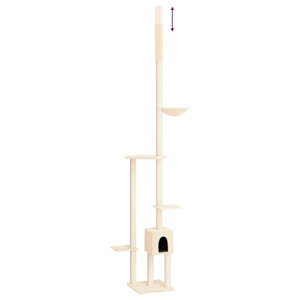 vidaXL Golv-till-tak klösträd gräddvit 258,5-284,5 cm Kräm