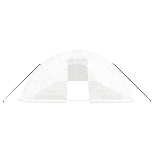 vidaXL Växthus med stålram vit 70 m² 14x5x2,3 m Vit