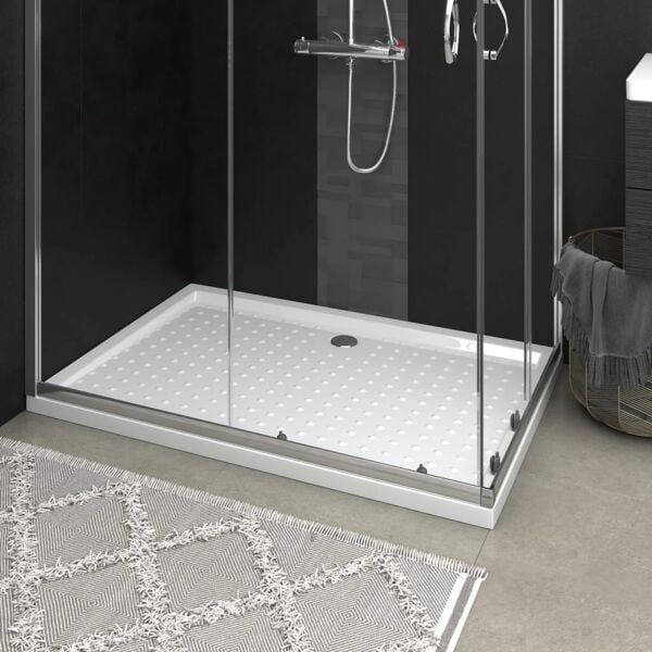 vidaXL Duschkar med prickar vit 80x120x4 cm ABS Vit