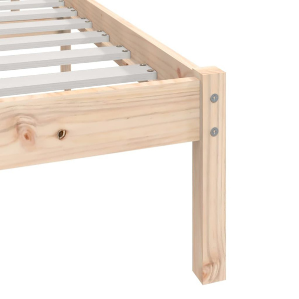 vidaXL Sängram 90x190 cm massiv furu Brun