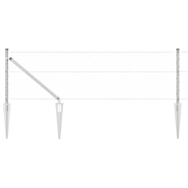 vidaXL Utomhus hexagonal stängsel med stolpe 50 x 0,6 m Silver Mesh Silver