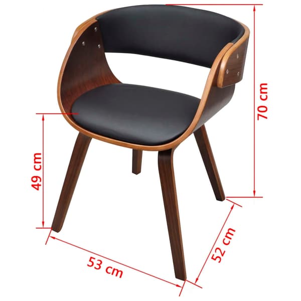 vidaXL Matstol läder med kraftig träram brun 2-pack Brun