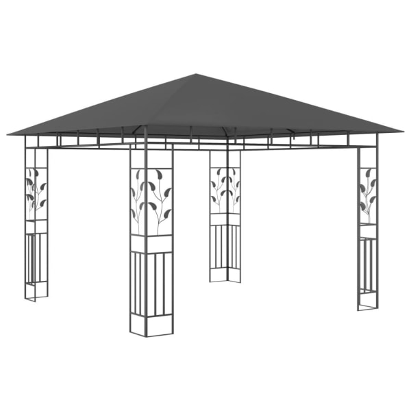vidaXL Paviljong med myggnät och ljusslinga LED 3x3x2,73m antrac Antracit