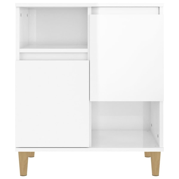 vidaXL Byrå vit högglans 60x35x70 cm konstruerat trä Vit