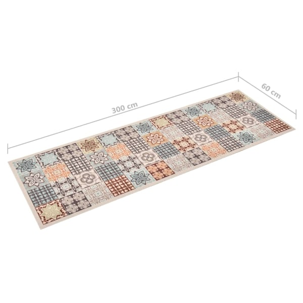vidaXL Köksmatta maskintvättbar mosaik 60x300 cm multifärg