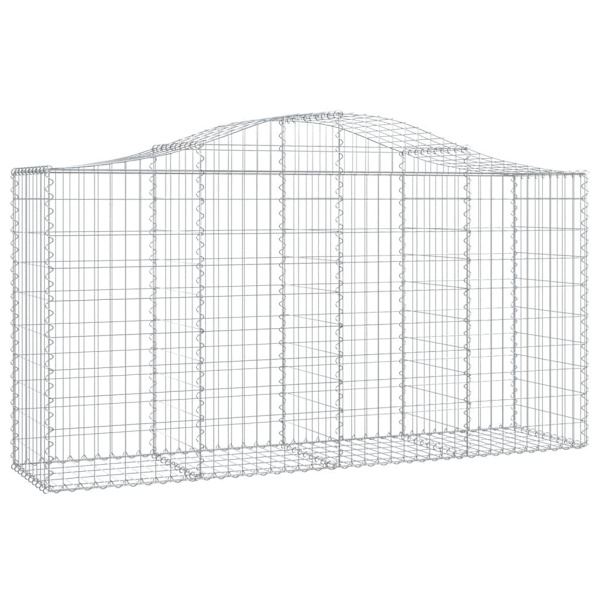 vidaXL Gabioner bågformade 5 st 200x50x100/120 cm galvaniserat järn Silver