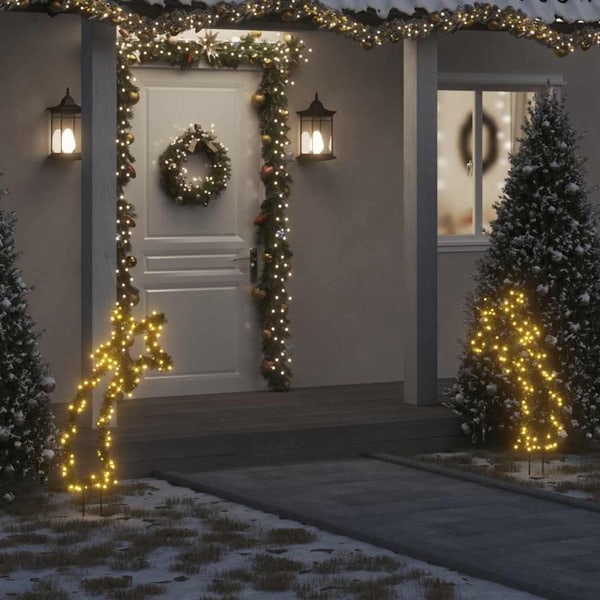 vidaXL Julmeteor med spett 115 LEDs 85 cm Grön
