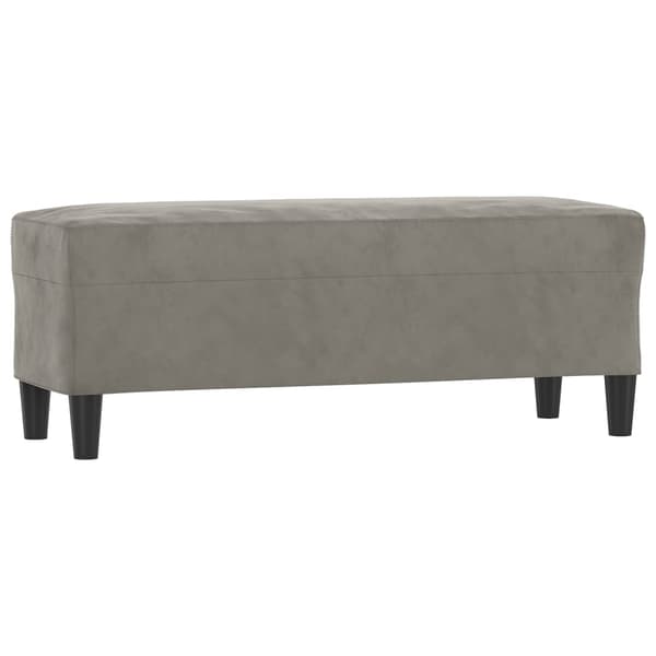 vidaXL Bänk ljusgrå 100x35x41 cm sammet Grå