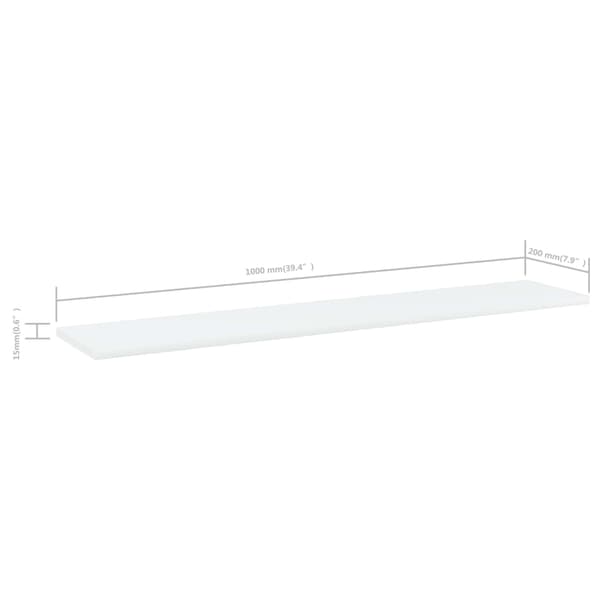 vidaXL Hyllplan 4 st vit 100x20x1,5 cm konstruerat trä Vit